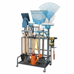 Liikuv aiat&ouml;&ouml;riistade hoidik Relaxdays, 12 konksu, 2 riiulit, 4 ratast, 72 &times; 76 &times; 54,5 cm