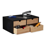 Kirjatarvete organisaator Relaxdays, 4 sahtlit, Pruun/must, 33 &times; 13,5 &times; 21 cm