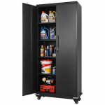 Metallist hoiukapp VEVOR W124P2507011, 5 tasandit, 4 riiulit, Must, 80 &times; 184,5 &times; 40 cm
