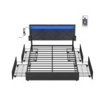 Kaheinimesevoodi raam SONGMICS RMB827G02, 4 sahtlit, 210,2 &times; 149 &times; 94,7/100,6 cm