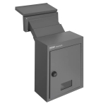Tugev terasest postkast l&auml;bi seina, 12,5x6,3x16,9 cm, tumehall, numbrilukuga