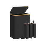 Pesukorv SONGMICS, 100 l, kaane ja eemaldatava kotiga, Must, 60 &times; 38,5 &times; 75 cm