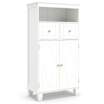P&otilde;randale paigaldatav vannitoakapp, 2 sahtlit, 2 ust, Valge, 56 &times; 108 &times; 30 cm