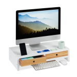 Monitori alus sahtlitega 14x60x30cm., helepruun/valge v&auml;rv