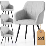 S&ouml;&ouml;gitoolide komplekt LUXANO, 4 tk, hall/must, 54 &times; 82 &times; 58 cm
