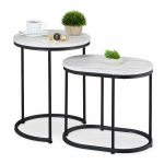 Kohvilaudade komplekt Relaxdays, 2 tk, valge/must