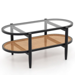 Diivanilaud, 2 riiuliga, pruun/must, 101,6 &times; 55,88 &times; 46,99 cm