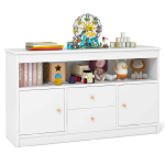 Laste hoiukapp, 2 kappi, 2 sahtlit, Valge, 42 &times; 12 &times; 24,5 tolli