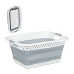 Pesukorv 27x61x45.5cm, 37L., hall/valge