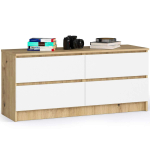 Kummut K120, 4 sahtliga, valge/pruun, 120 &times; 55 &times; 40 cm