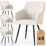 S&ouml;&ouml;gitoolide komplekt LUXANO, 4 tk, beež/must, 54 &times; 82 &times; 58 cm
