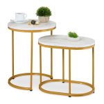 Kohvilaudade komplekt Relaxdays, 2 tk, valge/kuldne