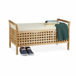 Esikupink Relaxdays 10020149.0, 2 istekohta hoiukastiga, Pruun, 92,6 &times; 46,5 &times; 49 cm