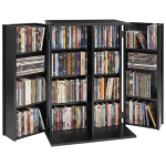 Meediakapp VEVOR KLDS-06, 4 riiuliga, Must, 61 &times; 84,6 &times; 36,8 cm
