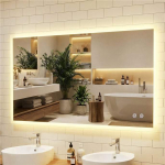 LED-vannitoa peegel, Horisontaalne v&otilde;i vertikaalne paigaldus, H&otilde;bedane, 120 &times; 70 &times; 3 cm