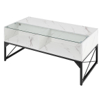 Kohvilauad 105x55x50 cm, valge/must v&auml;rv