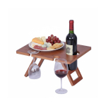 Pikniku veinilaud Relaxdays 10053057.0, 4 klaasile ja 1 pudelile, 40 &times; 20 &times; 30 cm
