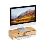 Monitori alus sahtlitega 11,5x47x18cm., helepruuni v&auml;rvi
