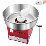 Elektriline suhkruvati masin, 1000W, 52 cm roostevabast terasest kauss, punane