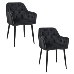 S&ouml;&ouml;gitoolid SJ.030, 2 tooli komplekt, musta v&auml;rvi, 55 &times; 81 &times; 58,5 cm
