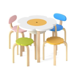 Laste m&ouml;&ouml;blikomplekt, 1 laud, 2 tooli, 2 taburetti, 60 &times; 45 &times; 60 cm