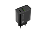 USB-laadija Natec Ribera NUC-2062, 1 &times; USB-A, 1 &times; USB-C, 20 W, Must