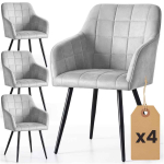 S&ouml;&ouml;gitoolide komplekt LUXANO, 4 tk, hall/must, 54 &times; 82 &times; 58 cm