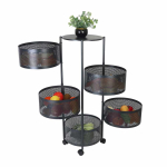 Ratastega riiul Relaxdays, 2 riiulit, Must, 34 &times; 90 &times; 34 cm