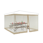 Paviljoni putukav&otilde;rk Relaxdays 10035879.0, 2 k&uuml;lgelementi, Liivav&auml;rvi, 3 &times; 3 m