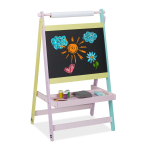Laste joonistustahvel Relaxdays, paberirulliga, 56 &times; 90 &times; 42 cm