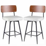 Baaritoolid, 2 tk, Valge/must, 52,07 &times; 99,06 &times; 50,8 cm