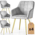 S&ouml;&ouml;gitoolide komplekt LUXANO, 4 tk, hall/kuldne, 54 &times; 82 &times; 58 cm