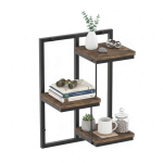 Seinariiul Relaxdays, 3 tasandit, pruun/must, 32,5 &times; 45 &times; 19 cm