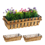 Lillekastide komplekt Relaxdays 10037613.0, 3 tk, Pruun, 45 &times; 12 &times; 19,5 cm