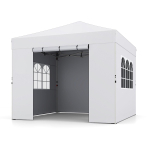 Aiapaviljon, 4 k&uuml;lgseina, Valge/must/hall, 300 &times; 300 &times; 264/274/284 cm