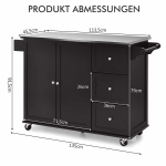 K&ouml;&ouml;gisaar ratastel 135x45,5x91,5cm, tumedat pruuni/hallika v&auml;rvusega