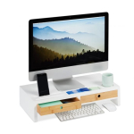 Monitori alus sahtlitega 12x55,5x27cm., helepruun/valge