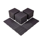 &Uuml;hendatud plastist terrassiplaadid, 54 tk, 30x30 cm, tumepruunid
