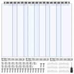 L&auml;bipaistvad PVC ribakardinad, 2,1x0,9 m, 2 mm, 6 tk.