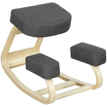 Ergonomi&scaron;ka klūpėjimo kėdė, beržo mediena, tamsiai pilka, 120 kg maksimaliai apkrovai