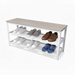 Esikupink Relaxdays, XL, 2 riiulit, valge/hall, 100 &times; 45 &times; 30 cm