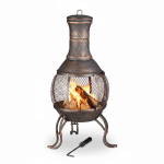 Terrassikamin Relaxdays Chimenea 10026554.0, Vask/must, 44 &times; 89 &times; 44 cm