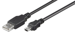 USB-kaabel Goobay 50767, USB-A kuni mini-USB B, Must
