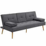 Diivanvoodi Homcom 181x77x78cm, tumehall/heledapunane