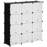 Modulaarne jalatsikapp Homcom 125x32x125cm, musta/valget v&auml;rvi