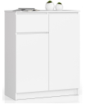 Kummut K80, 1 sahtel ja 2 ust, valge, 80 &times; 99 &times; 40 cm