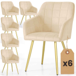 S&ouml;&ouml;gitoolide komplekt LUXANO, 6 tk, beežikas/kuldses v&auml;rvitoonis, 54 &times; 82 &times; 58 cm