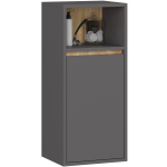 Riputatav vannitoakapp AKORD VAMI W35 1D 1W, 1 uks ja 3 riiulit, hall/pruun, 35 &times; 80 &times; 30 cm