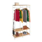 Riiulitega riidenagi Relaxdays, L, 3 riiulit, Valge/pruun, 94,5 &times; 180 &times; 40 cm