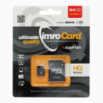 Imro m&auml;lukaart microSD 64 GB koos adapteriga / Class 10 UHS